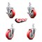 Service Caster 4 Inch Red Polyurethane Wheel Swivel 7/8 Inch Square Stem Caster Brakes, 2PK SCC-SQ20S414-PPUB-RED-TLB-78-2-S-2 - alternate 5